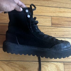Black Fashion Combat Boots